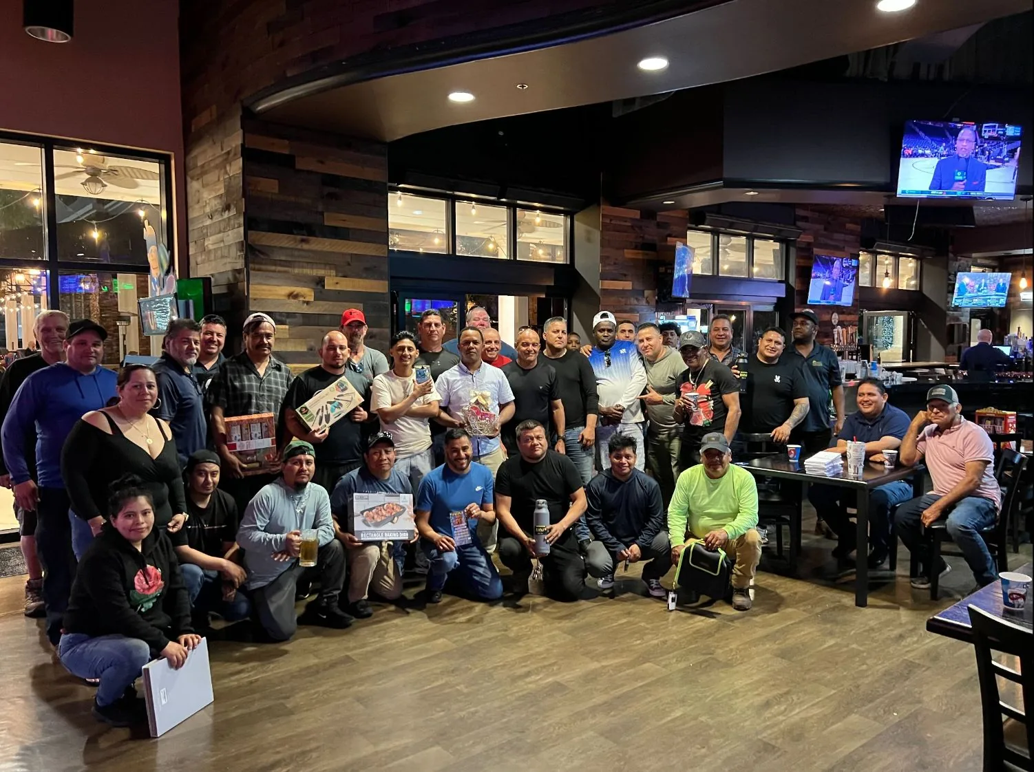 Large McGill team gathered for a celebratory group photo