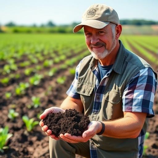 Agricultural worker with soil