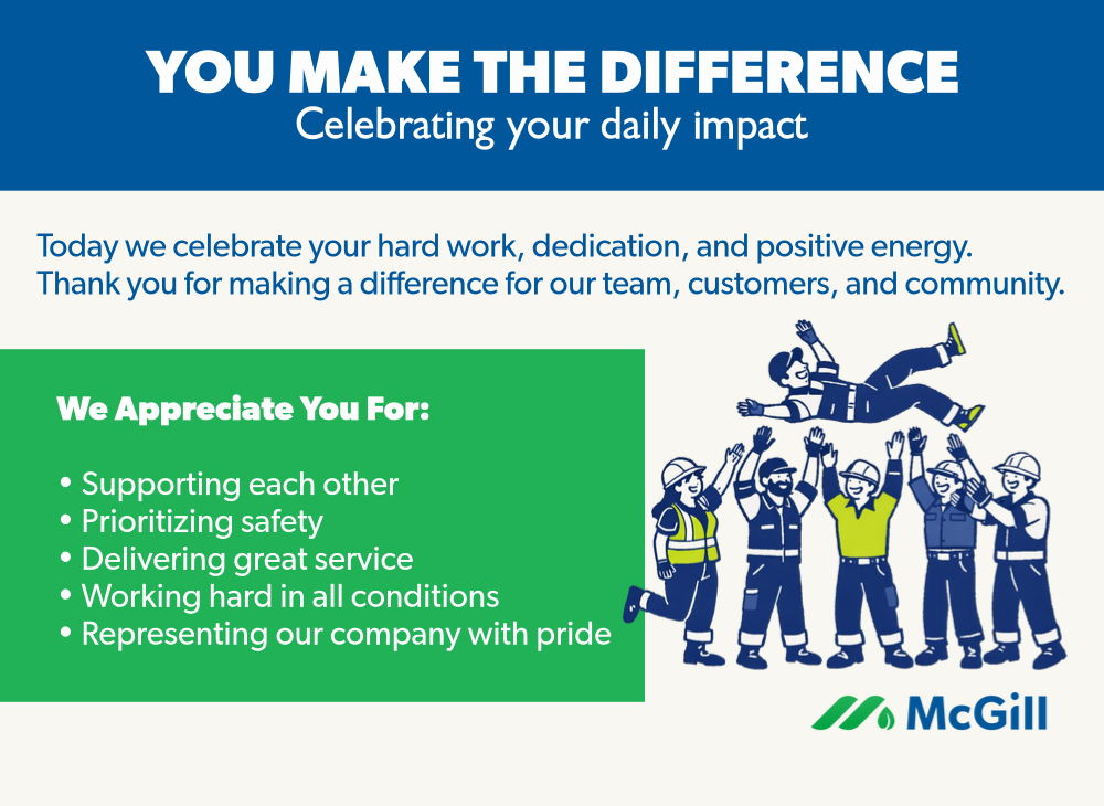 McGill 'You Make the Difference' employee appreciation banner